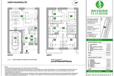 Rzut - Dom na sprzedaż 4 pokoje o powierzchni 123 m² - numer D1 w Riverside Eco Home