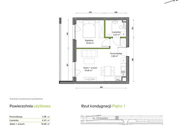 Rzut - Mieszkanie na sprzedaż 2 pokoje o powierzchni 37,41 m² - numer C2/G/09 w Orawska Vita