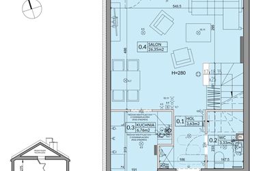 Rzut - Dom na sprzedaż 4 pokoje o powierzchni 82,07 m² - numer 61B w Nova Magdalenka 7 etap IV-VI