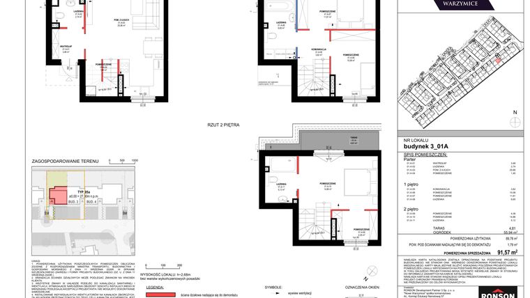 Rzut - Dom na sprzedaż 4 pokoje o powierzchni 90,24 m² - numer 3_01A w Nowe Warzymice 5