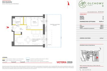 Rzut - Mieszkanie na sprzedaż 2 pokoje o powierzchni 40,09 m² - numer 42 w Olchowy Park III