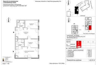 Rzut - Mieszkanie na sprzedaż 4 pokoje o powierzchni 67,37 m² - numer 2 w RZ21