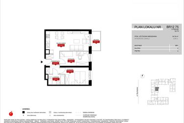 Rzut - Mieszkanie na sprzedaż 2 pokoje o powierzchni 54,78 m² - numer BR12/75 w Browary Wrocławskie 2