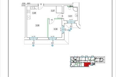 Rzut - Mieszkanie na sprzedaż 2 pokoje o powierzchni 40,84 m² - numer 28 w Kamienica 62