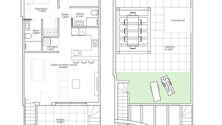 Rzut - Dom na sprzedaż 2 pokoje o powierzchni 67,5 m² - numer 1-12 w Domy w Pilar de la Horadada - 28050948