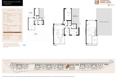 Rzut - Mieszkanie na sprzedaż 5 pokoi o powierzchni 136,6 m² - numer A.1.A5 w Łokietka Park Lane