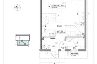 Rzut - Dom na sprzedaż 4 pokoje o powierzchni 74,84 m² - numer 17 w Boska Ksawerowska 2 etap 2