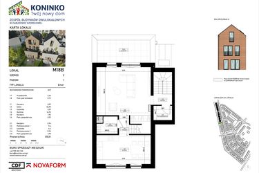 Rzut - Mieszkanie na sprzedaż 4 pokoje o powierzchni 89,07 m² - numer 18.B w Osiedle Koninko