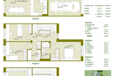 Rzut - Dom na sprzedaż 6 pokoi o powierzchni 176,8 m² - numer A8 w Triton Kampinos II