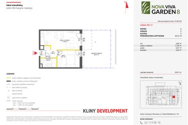 Rzut - Mieszkanie na sprzedaż 2 pokoje o powierzchni 34,31 m² - numer 65 w Nova Viva Garden 8