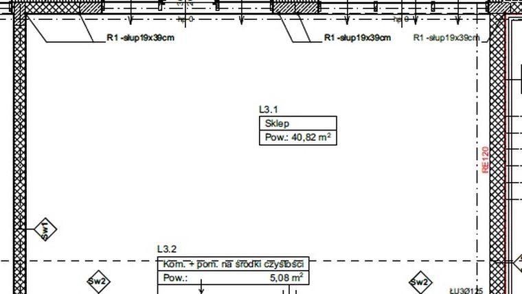 Rzut - Lokal użytkowy na sprzedaż 3 pokoje o powierzchni 55,17 m² - numer L3 w Zielone Tarasy