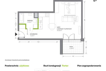 Rzut - Mieszkanie na sprzedaż 1 pokój o powierzchni 40,73 m² - numer A.050 w Żabiniec Vita