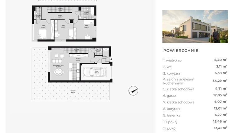 Rzut - Dom na sprzedaż 4 pokoje o powierzchni 124,66 m² - numer D5 - A w Nova Wiosenna
