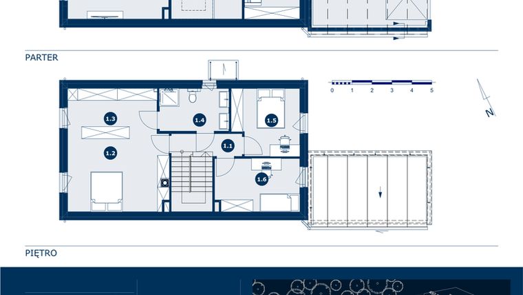 Rzut - Dom na sprzedaż 5 pokoi o powierzchni 148 m² - numer V.B w Nowy Park Domy Tyniec etap V