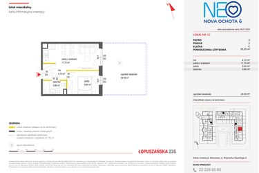 Rzut - Mieszkanie na sprzedaż 2 pokoje o powierzchni 35,35 m² - numer 92 w Neo Nova Ochota 6
