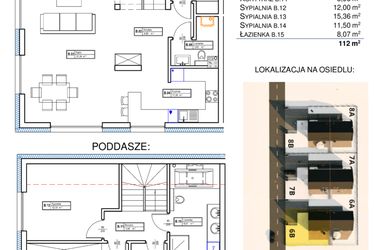 Rzut - Dom na sprzedaż 4 pokoje o powierzchni 112 m² - numer 6B w Osiedle Łanowa etap II