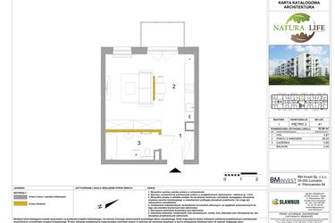 Rzut - Mieszkanie na sprzedaż 1 pokój o powierzchni 35,6 m² - numer I.41 w Osiedle Natura Life budynki GHI