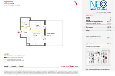 Rzut - Mieszkanie na sprzedaż 2 pokoje o powierzchni 36,16 m² - numer 64 w Neo Nova Ochota 4