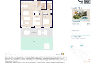 Rzut - Mieszkanie na sprzedaż 2 pokoje o powierzchni 87,5 m² - numer 8-PO-B w Zenity Azure