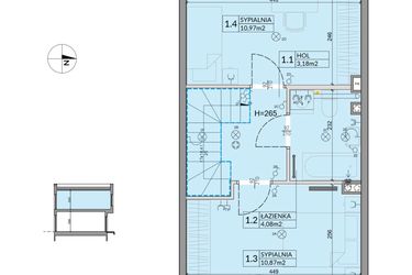 Rzut - Dom na sprzedaż 3 pokoje o powierzchni 61,92 m² - numer 46 w Boska Ksawerowska 2 etap 4