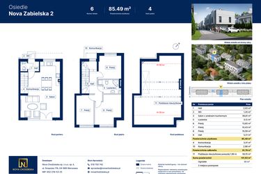 Rzut - Dom na sprzedaż 4 pokoje o powierzchni 91,78 m² - numer 6 w Nova Zabielska 2