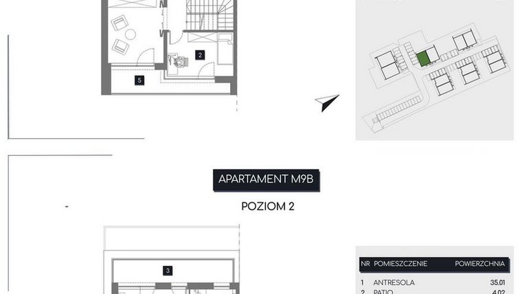 Rzut - Mieszkanie na sprzedaż 3 pokoje o powierzchni 120,82 m² - numer M9B w Rudava Park