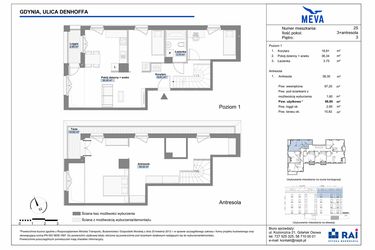 Rzut - Mieszkanie na sprzedaż 5 pokoi o powierzchni 99,26 m² - numer 25 w Meva