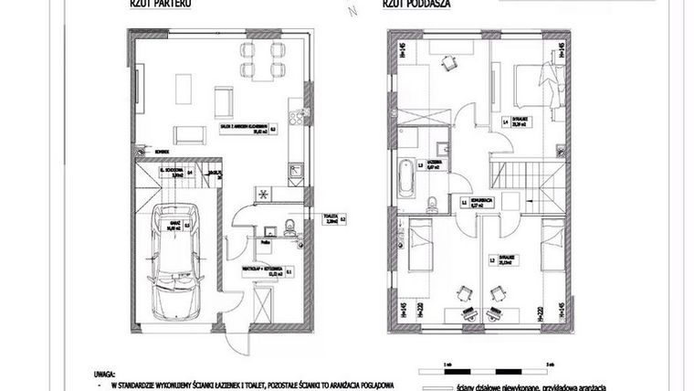 Rzut - Dom na sprzedaż 5 pokoi o powierzchni 133,13 m² - numer B1L2 w Nad rozlewiskiem