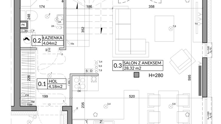 Rzut - Dom na sprzedaż 4 pokoje o powierzchni 79,98 m² - numer 4 w Slow Wilanów