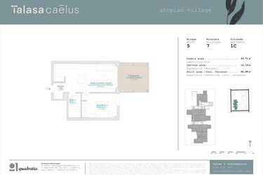 Rzut - Mieszkanie na sprzedaż 1 pokój o powierzchni 43,71 m² - numer B5-1C w Talasa Caleus II