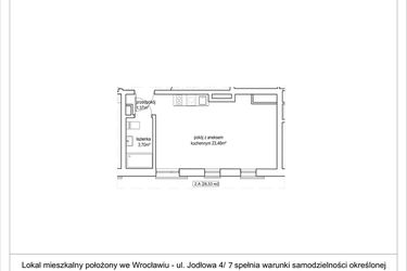 Rzut - Mieszkanie na sprzedaż 1 pokój o powierzchni 28,53 m² - numer 4/7. w Apartamenty Nowy Targ
