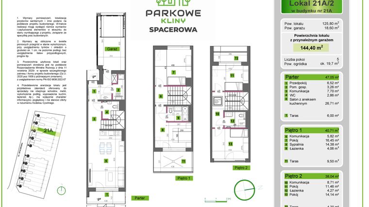 Rzut - Dom na sprzedaż 5 pokoi o powierzchni 144,4 m² - numer 21A/2 w Parkowe Kliny