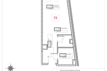 Rzut - Mieszkanie na sprzedaż 1 pokój o powierzchni 31,78 m² - numer A5.5 w Rezydencja Ogród Saski etap I i II
