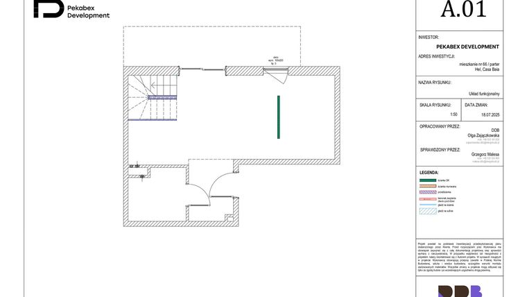 Rzut - Mieszkanie na sprzedaż 1 pokój o powierzchni 58,1 m² - numer M66 w Apartamenty Casa Baia