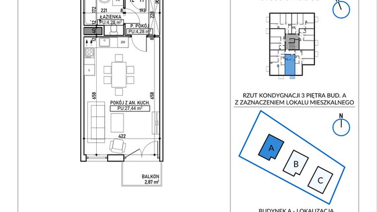Rzut - Mieszkanie na sprzedaż 1 pokój o powierzchni 36 m² - numer 5B-21 w Jodłowicka 5