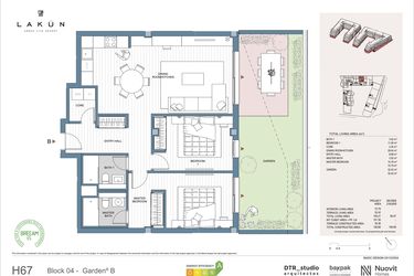 Rzut - Mieszkanie na sprzedaż 2 pokoje o powierzchni 84,3 m² - numer LK40B w Lakun