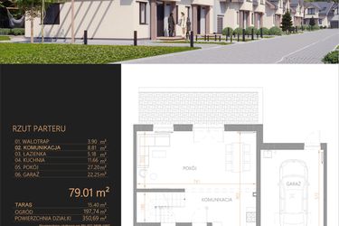 Rzut - Dom na sprzedaż 5 pokoi o powierzchni 143,14 m² - numer A2 w Oaza Tyniecka