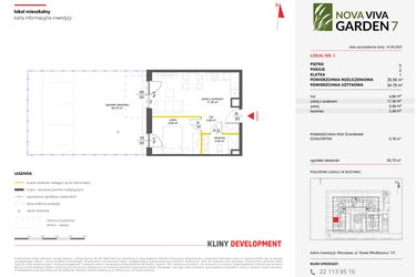 Rzut - Mieszkanie na sprzedaż 2 pokoje o powierzchni 34,78 m² - numer 5 w Nova Viva Garden 7
