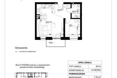 Rzut - Mieszkanie na sprzedaż 2 pokoje o powierzchni 44,4 m² - numer 35 w Esperanto Park etap II