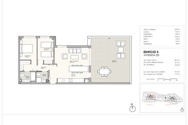 Rzut - Mieszkanie na sprzedaż 2 pokoje o powierzchni 88,15 m² - numer 512D w Camarate Hills II