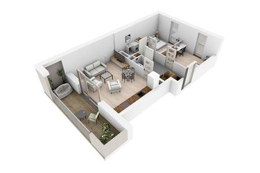 Rzut - Mieszkanie na sprzedaż 3 pokoje o powierzchni 58,75 m² - numer N5.4 w Osiedle Narcyzowe