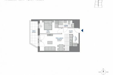 Rzut - Mieszkanie na sprzedaż 2 pokoje o powierzchni 48,55 m² - numer 7.10 w SEAHall