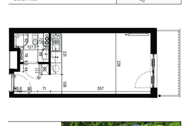 Rzut - Mieszkanie na sprzedaż 1 pokój o powierzchni 24,69 m² - numer AB.3.082 w Nadolnik Compact Apartments etap III