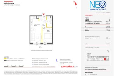 Rzut - Mieszkanie na sprzedaż 2 pokoje o powierzchni 38,26 m² - numer 50 w Neo Nova Ochota 2