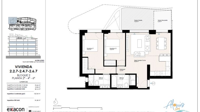 Rzut - Mieszkanie na sprzedaż 2 pokoje o powierzchni 110,04 m² - numer 67. w Alonis Living II