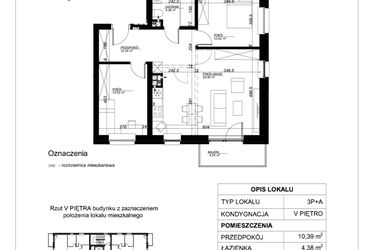 Rzut - Mieszkanie na sprzedaż 3 pokoje o powierzchni 62,71 m² - numer 29 w Esperanto Park etap II