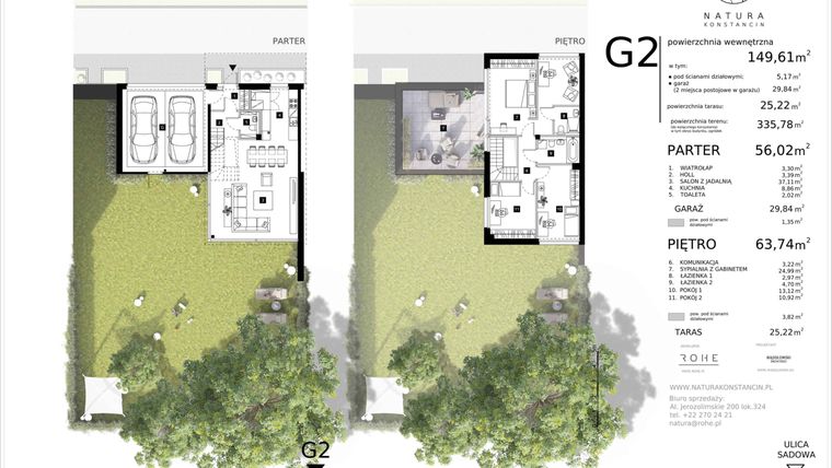 Rzut - Dom na sprzedaż 4 pokoje o powierzchni 149,61 m² - numer G2 w Natura Konstancin