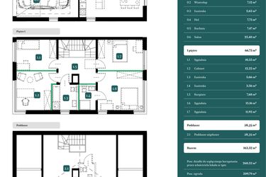 Rzut - Dom na sprzedaż 6 pokoi o powierzchni 163,32 m² - numer 11A w Spokojny Wilanów