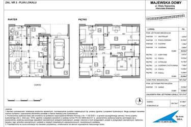 Rzut - Dom na sprzedaż 5 pokoi o powierzchni 120,86 m² - numer F2 w Majewska Domy