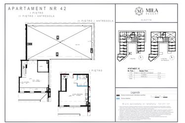 Rzut - Mieszkanie na sprzedaż 3 pokoje o powierzchni 71,92 m² - numer 42 w Miła Resort
